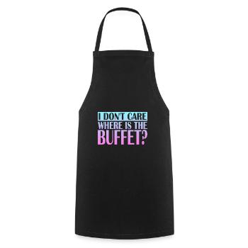 Je me fiche de savoir où est le buffet - Tablier de cuisine - noir - Devant - AI Model Male 185 dark (185cm)