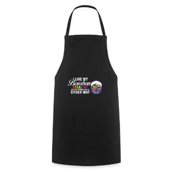 LGBT Proud Ally I Like My Bourbon Straight LGBTQ - Cooking Apron - black - Front - AI Model Male 185 dark (185cm)