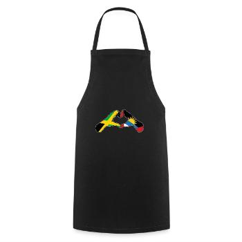 Antigua and Barbuda flag - Cooking Apron - black - Front - AI Model Male 185 dark (185cm)