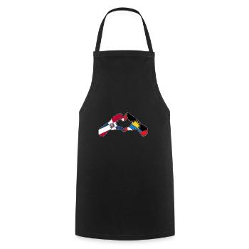 Drapeau d’Antigua-et-Barbuda - Tablier de cuisine - noir - Devant - AI Model Male 185 dark (185cm)