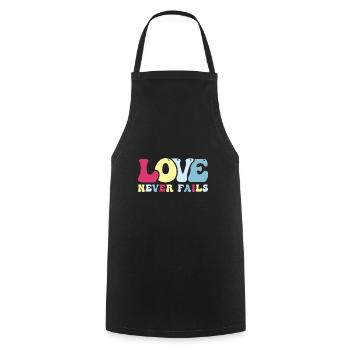 Love Valentines Day Bible Christian Church Jesus - Cooking Apron - black - Front - AI Model Male 185 dark (185cm)