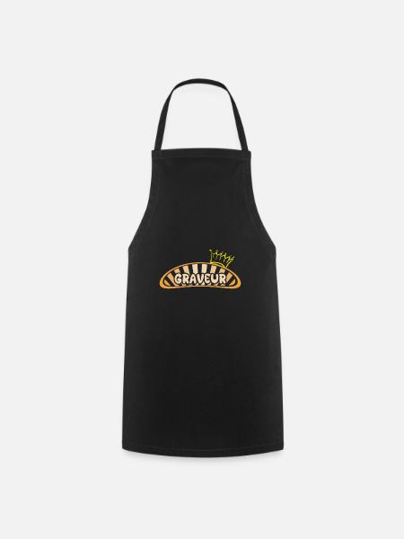 Geschenk für Graveur - Kochschürze - Schwarz