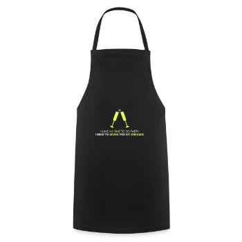 No time for parties! - Cooking Apron - black - Front - AI Model Male 185 dark (185cm)