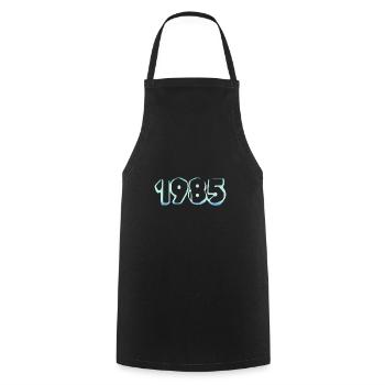 Year 1985 - Cooking Apron - black - Front - AI Model Male 185 dark (185cm)
