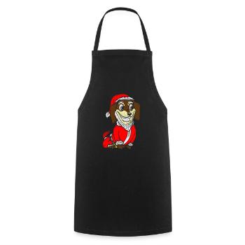 Cadeau de chiot costume de Noël teckel - Tablier de cuisine - noir - Devant - AI Model Male 185 dark (185cm)