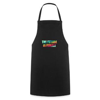 The Future is Female - Cooking Apron - black - Front - AI Model Male 185 dark (185cm)