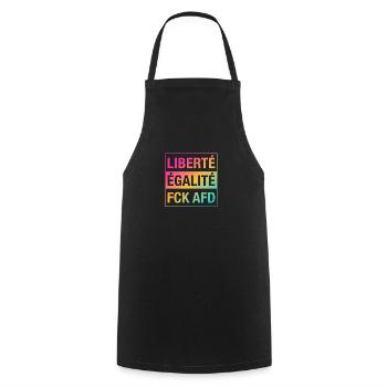 Liberté Égalité FCK AFD Shirt - Kochschürze - Schwarz - Vorne - AI Model Male 185 dark (185cm)