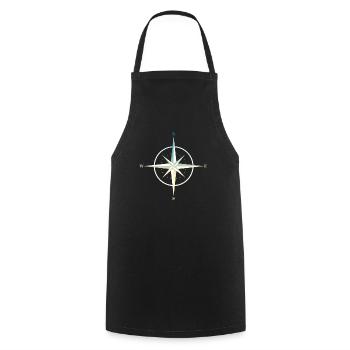 Compas, Kompass, En Plein Air, Nature, Faune - Tablier de cuisine - noir - Devant - AI Model Male 185 dark (185cm)