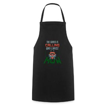Lawn Mower Gardener Mowing Grass Gardening Gift - Cooking Apron - black - Front - AI Model Male 185 dark (185cm)