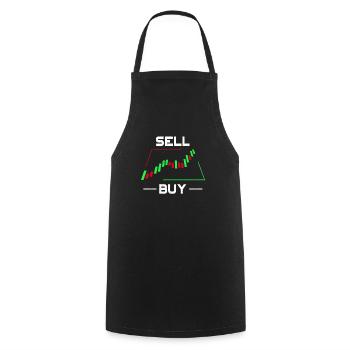 Stock Market Trader Candlestick Chart Trading Gift - Cooking Apron - black - Front - AI Model Male 185 dark (185cm)