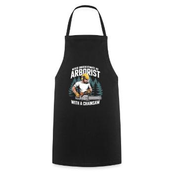 Chainsaw hero in forestry - Cooking Apron - black - Front - AI Model Male 185 dark (185cm)