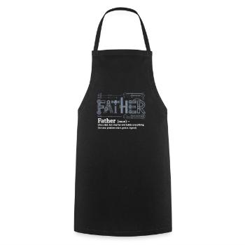 Father – The Born Problem Solver - Cooking Apron - black - Front - AI Model Male 185 dark (185cm)