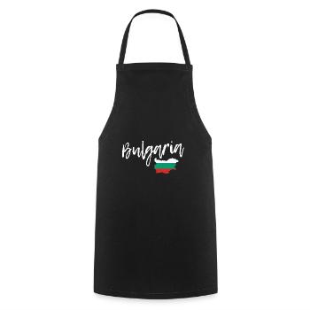 Bulgaria Travel Gift Idea - Cooking Apron - black - Front - AI Model Male 185 dark (185cm)