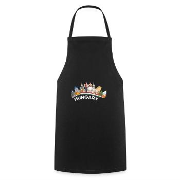 Hongrie - Tablier de cuisine - noir - Devant - AI Model Male 185 dark (185cm)