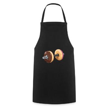 Donut Haltère Fitness - Tablier de cuisine - noir - Devant - AI Model Male 185 dark (185cm)