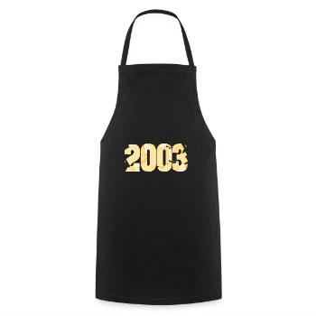 Year 2003 - Cooking Apron - black - Front - AI Model Male 185 dark (185cm)