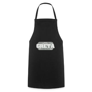 Greta als Gesundheit - Kochschürze - Schwarz - Vorne - AI Model Male 185 dark (185cm)