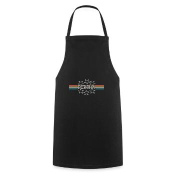 Woman's name Bertha - Cooking Apron - black - Front - AI Model Male 185 dark (185cm)