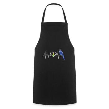 Budgerigar Parakeet Bird Pet Gift - Cooking Apron - black - Front - AI Model Male 185 dark (185cm)