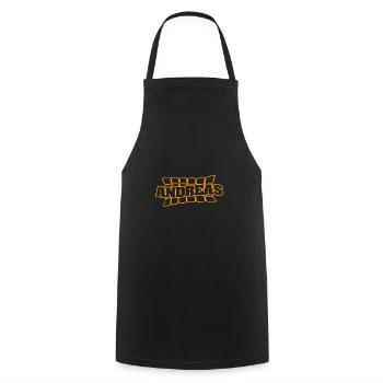 Le nom d’Andreas - Tablier de cuisine - noir - Devant - AI Model Male 185 dark (185cm)