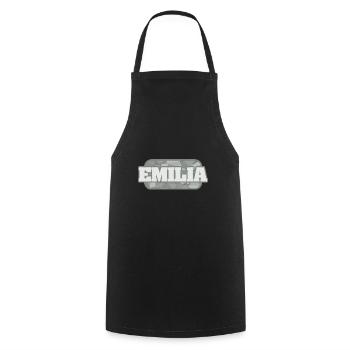 Cadeau pour Emilia - Tablier de cuisine - noir - Devant - AI Model Male 185 dark (185cm)