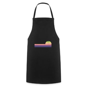 Rétro Horizontal Vintage Sunset - Tablier de cuisine - noir - Devant - AI Model Male 185 dark (185cm)
