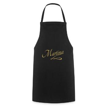 Martina - Kochschürze - Schwarz - Vorne - AI Model Male 185 dark (185cm)