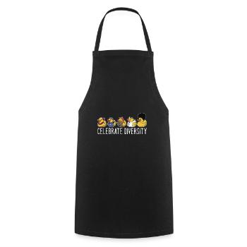 Funny Celebrate Diversity Yellow Bath Duckie Rubbe - Cooking Apron - black - Front - AI Model Male 185 dark (185cm)