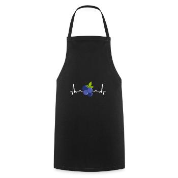 Myrtille, Fruits, Myrtille - Tablier de cuisine - noir - Devant - AI Model Male 185 dark (185cm)