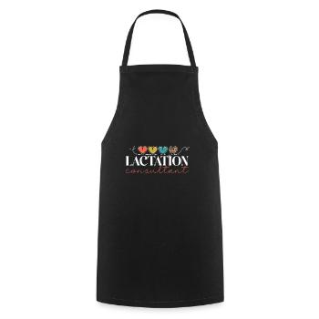 Lactation Consultant IBCLC - Cooking Apron - black - Front - AI Model Male 185 dark (185cm)
