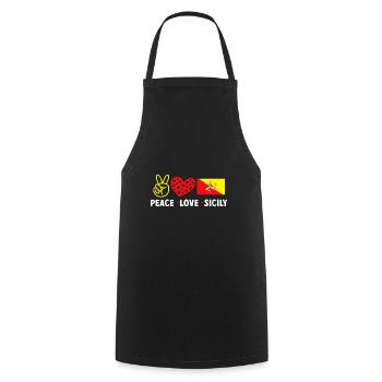 Sicile Drapeau Italie Sicile - Tablier de cuisine - noir - Devant - AI Model Male 185 dark (185cm)