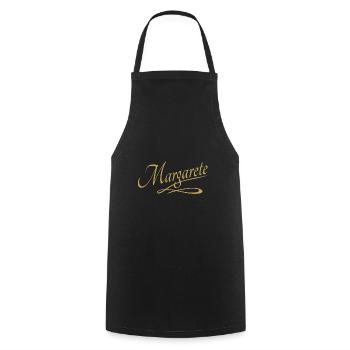 Prénom de Margarete - Tablier de cuisine - noir - Devant - AI Model Male 185 dark (185cm)
