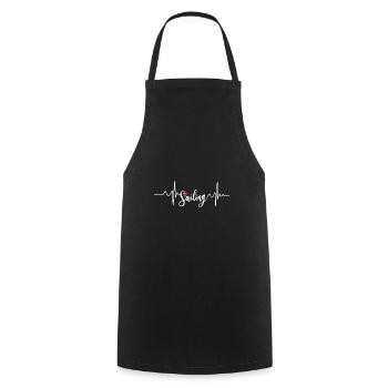 Sailing Heartbeat - Cooking Apron - black - Front - AI Model Male 185 dark (185cm)