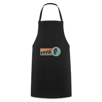 Retro Land Surveying Human Evolution Engineer Land - Cooking Apron - black - Front - AI Model Male 185 dark (185cm)