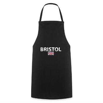 Bristol UK Vintage British Flag British - Cooking Apron - black - Front - AI Model Male 185 dark (185cm)