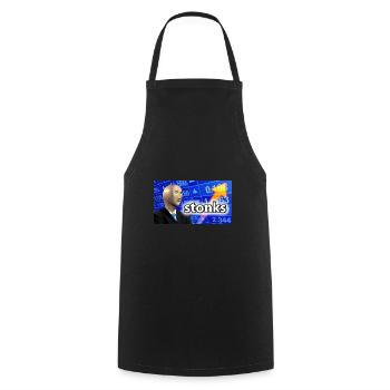 Stonks | Gift Meme Funny Friends Gift Idea - Cooking Apron - black - Front - AI Model Male 185 dark (185cm)