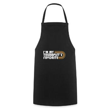 I'm My Therapist's Favorite Mental Wellness - Cooking Apron - black - Front - AI Model Male 185 dark (185cm)