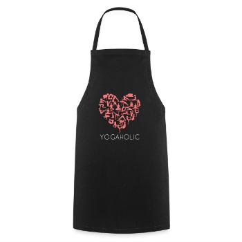 Yoga lustiger Yogaholic Spruch Yogalehrerin - Kochschürze - Schwarz - Vorne - AI Model Male 185 dark (185cm)