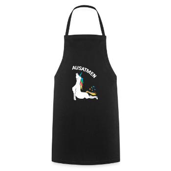 Yoga cooler Einhorn Spruch Meditation Yogalehrerin - Kochschürze - Schwarz - Vorne - AI Model Male 185 dark (185cm)