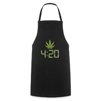 Cannabis 420 Fumer de l’herbe Marijuana Stoner - Tablier de cuisine - noir - Devant - AI Model Male 185 dark (185cm)