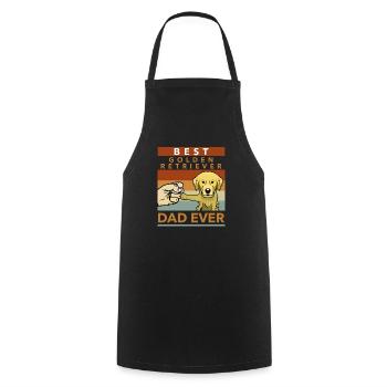 Golden Retriever disant maître cadeau fête des pères - Tablier de cuisine - noir - Devant - AI Model Male 185 dark (185cm)