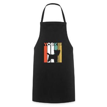 Yorkshire Terrier vintage Yorkie owner gift - Cooking Apron - black - Front - AI Model Male 185 dark (185cm)