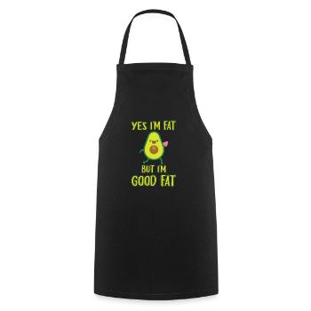 Funny Avocado Yes in Fat Avocado Costume - Cooking Apron - black - Front - AI Model Male 185 dark (185cm)