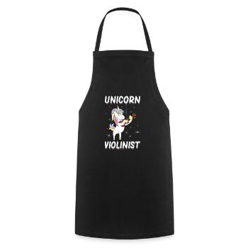 Violinist, unicorn, violinist, musician - Cooking Apron - black - Front - AI Model Male 185 dark (185cm)