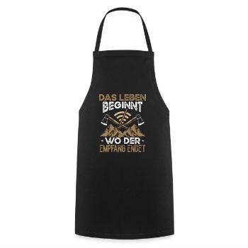 Bushcrafting Knife Camping Outfit Bushcrafter - Cooking Apron - black - Front - AI Model Male 185 dark (185cm)