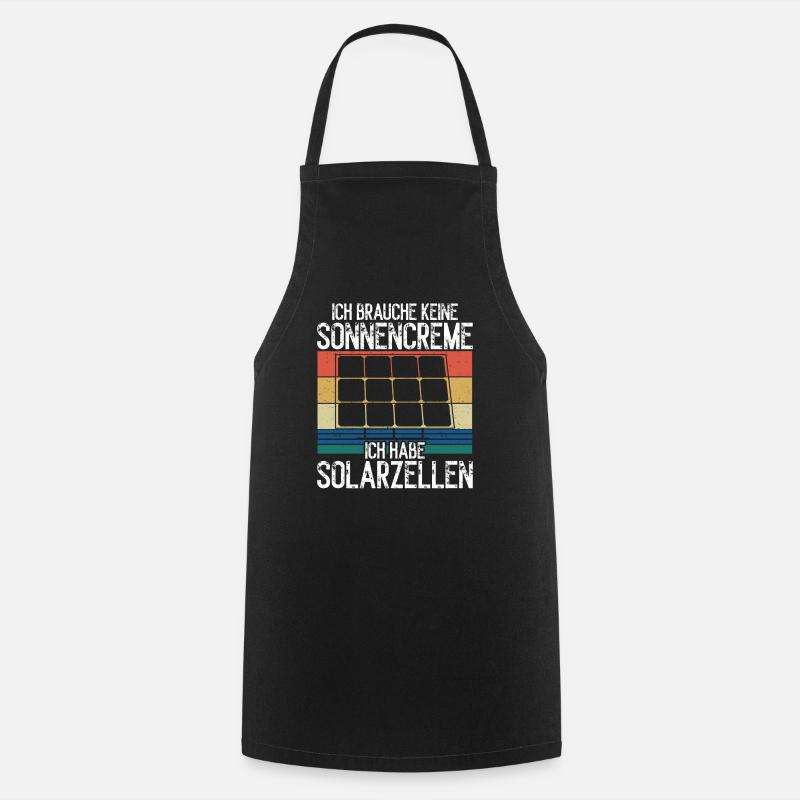 Solar Panel Green Electricity Balcony Power Plant PV System - Cooking Apron - black