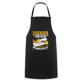 Tiler Construction Site Craftsman Journeyman - Cooking Apron - black - Front - AI Model Male 185 dark (185cm)