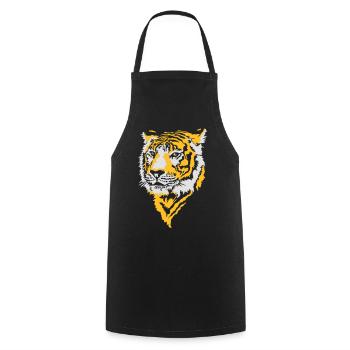 Tiger, Tigre - Kochschürze - Schwarz - Vorne - AI Model Male 185 dark (185cm)