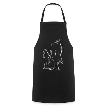 Girl with Horse Pferd - Cooking Apron - black - Front - AI Model Male 185 dark (185cm)
