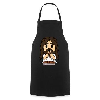 Jesus liebt Corndogs - Kochschürze - Schwarz - Vorne - AI Model Male 185 dark (185cm)